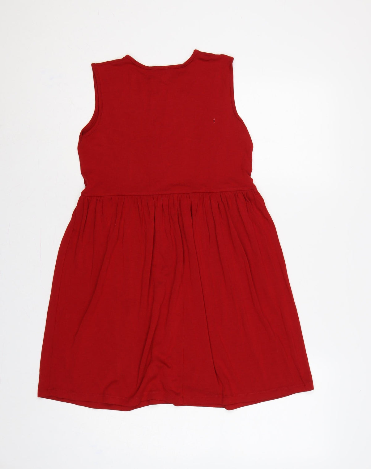 Close-up detail of ASOS Women Red UK 6 Fit & Flare Sleeveless Jersey Short Dress