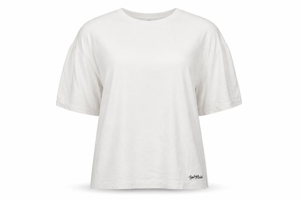 See by Chloé Women White UK 14 Relaxed Zip Graphic T-Shirt