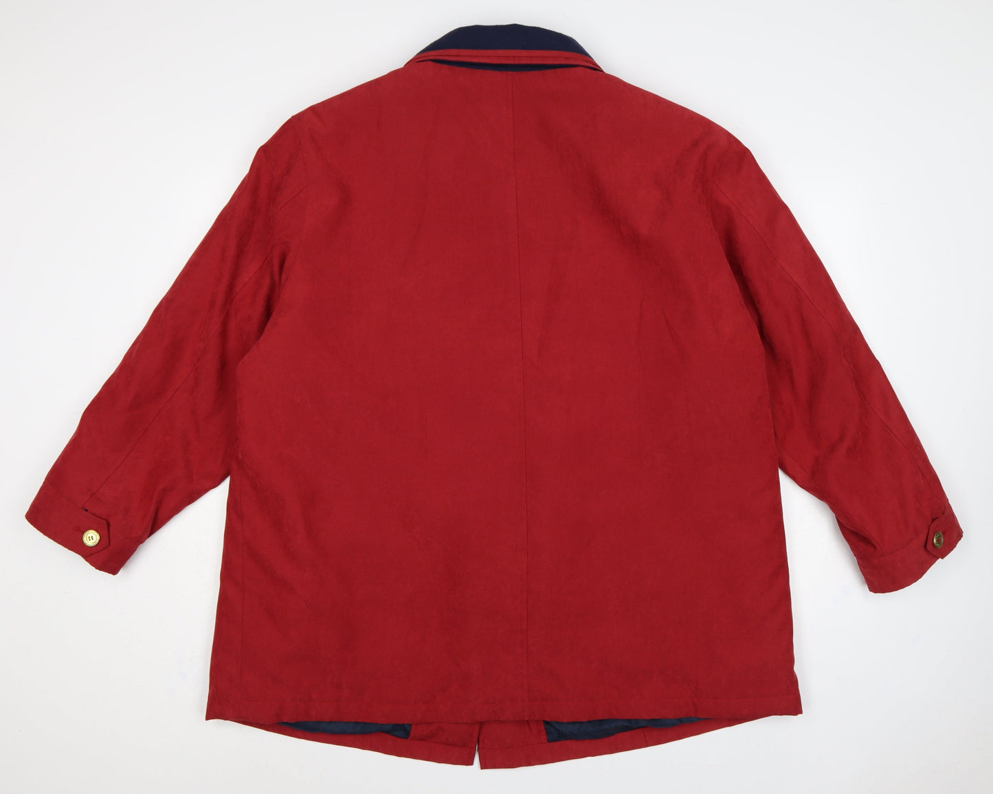 Berketex Women’s Red Navy Collar Mid-Length Coat Size 18-20 Lined