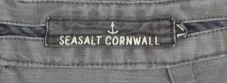 Seasalt Cornwall Women’s Grey UK 14 Linen Cotton Pencil Knee Skirt