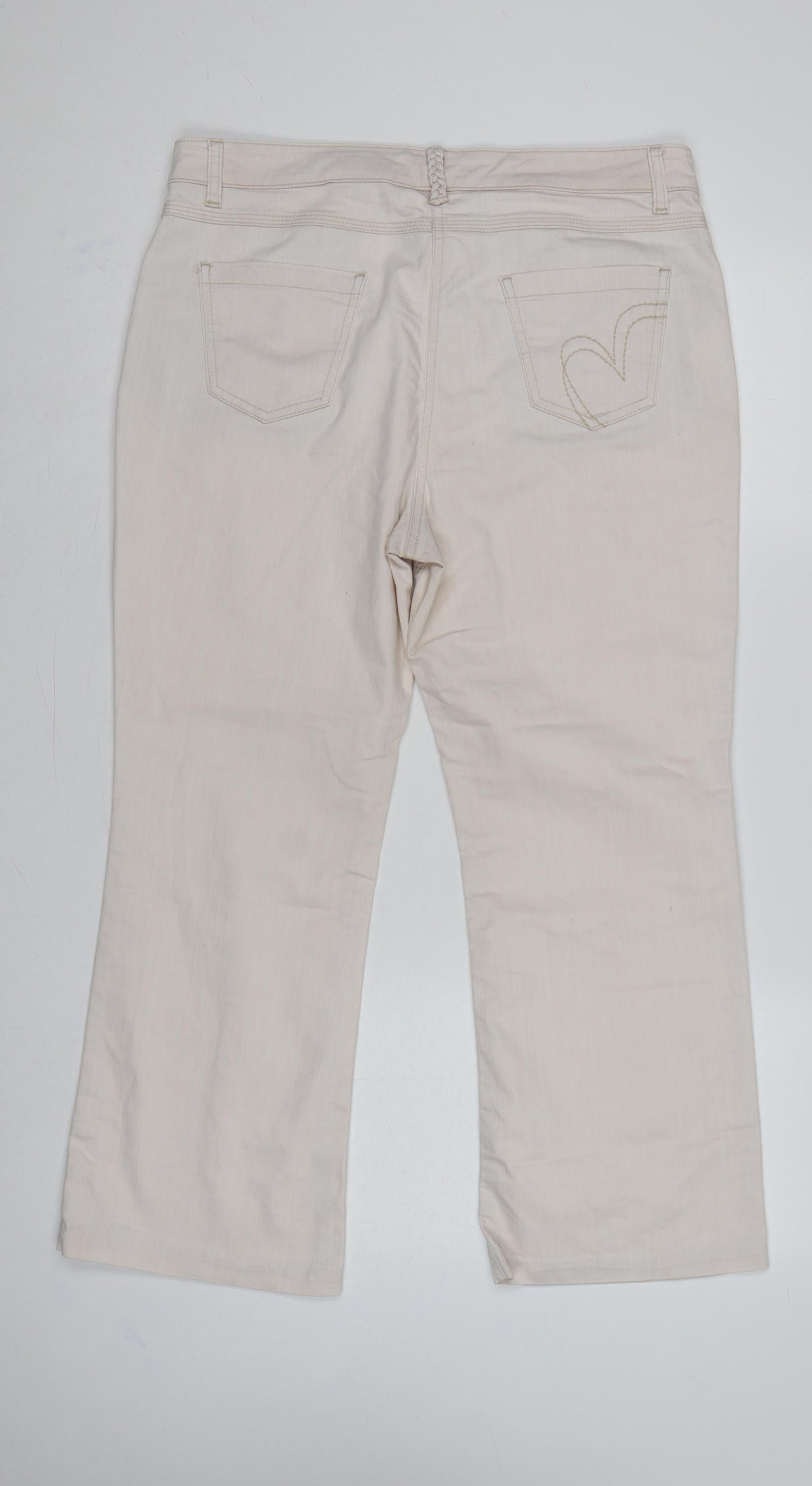 Marks & Spencer Per Una Women Ivory UK 14 Bootcut Stretch Jeans