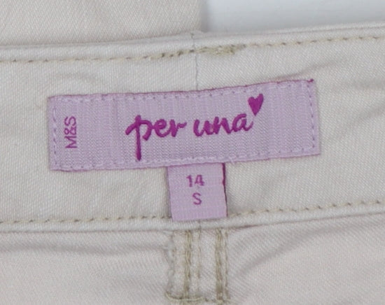 Marks & Spencer Per Una Women Ivory UK 14 Bootcut Stretch Jeans