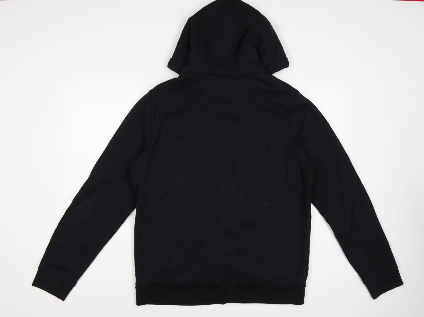 Hollister Men Black M Full Zip Sherpa Lined Logo Hoodie