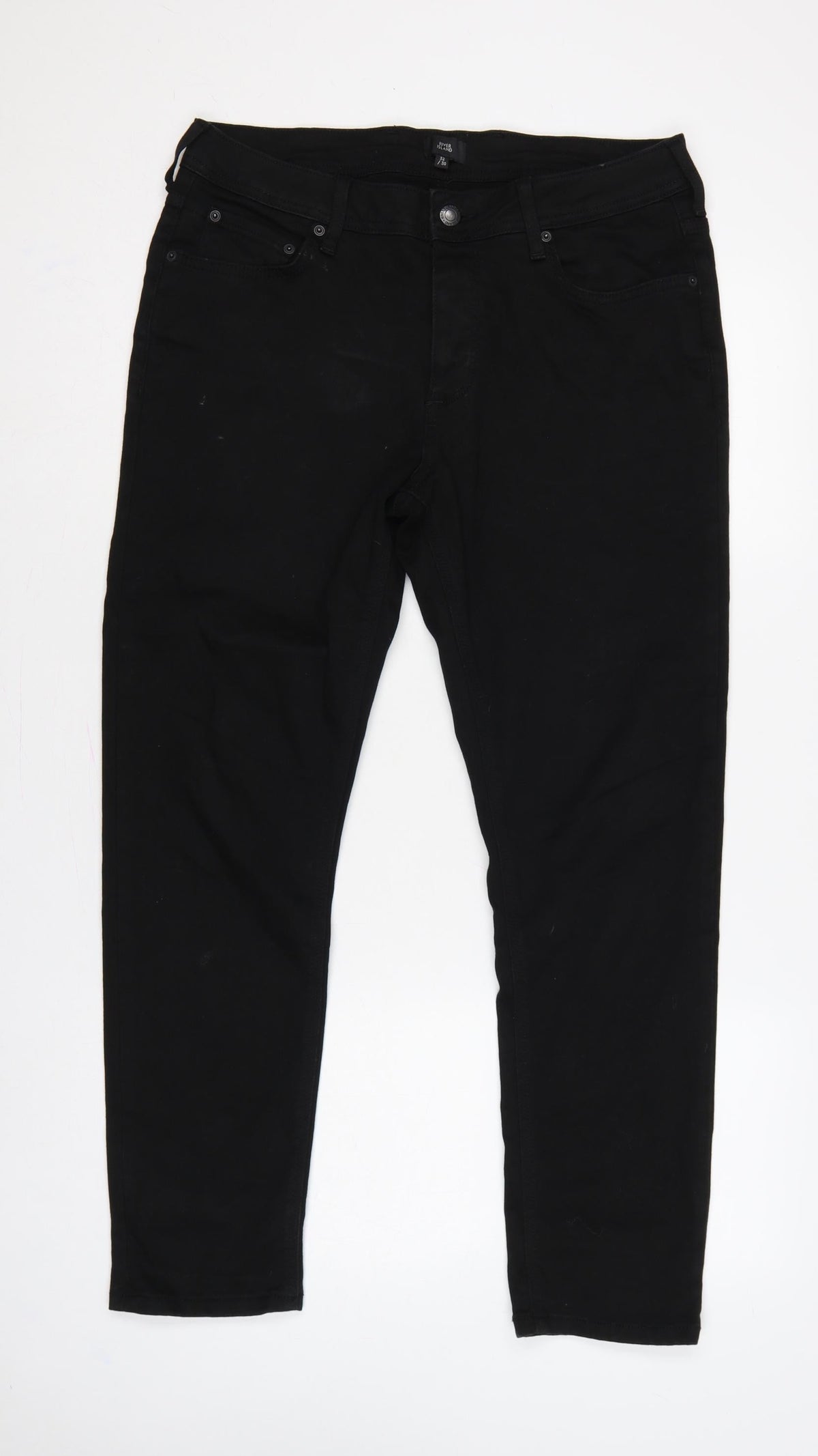 Back view of River Island Men’s Black 32/30 Skinny Slim Fit Jeans