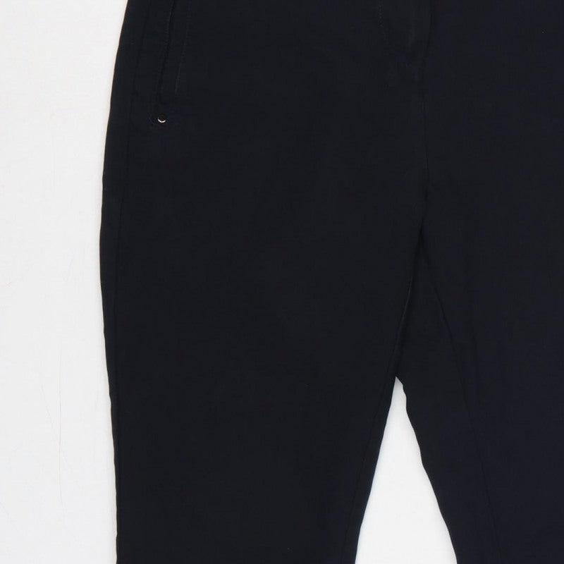Next Women’s Navy Size 10 Tailored Straight Dress Trousers Elastic Waist