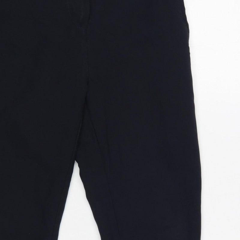 Next Women’s Navy Size 10 Tailored Straight Dress Trousers Elastic Waist