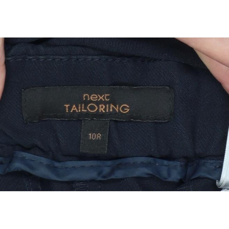 Next Women’s Navy Size 10 Tailored Straight Dress Trousers Elastic Waist