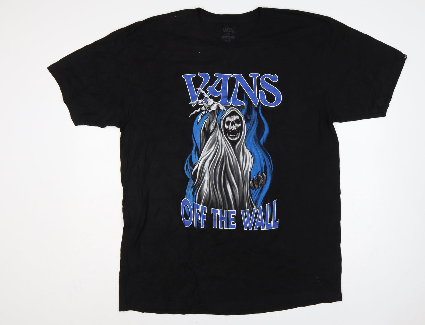 Vans Men’s Black XL Classic Fit Skull Graphic Print T-Shirt