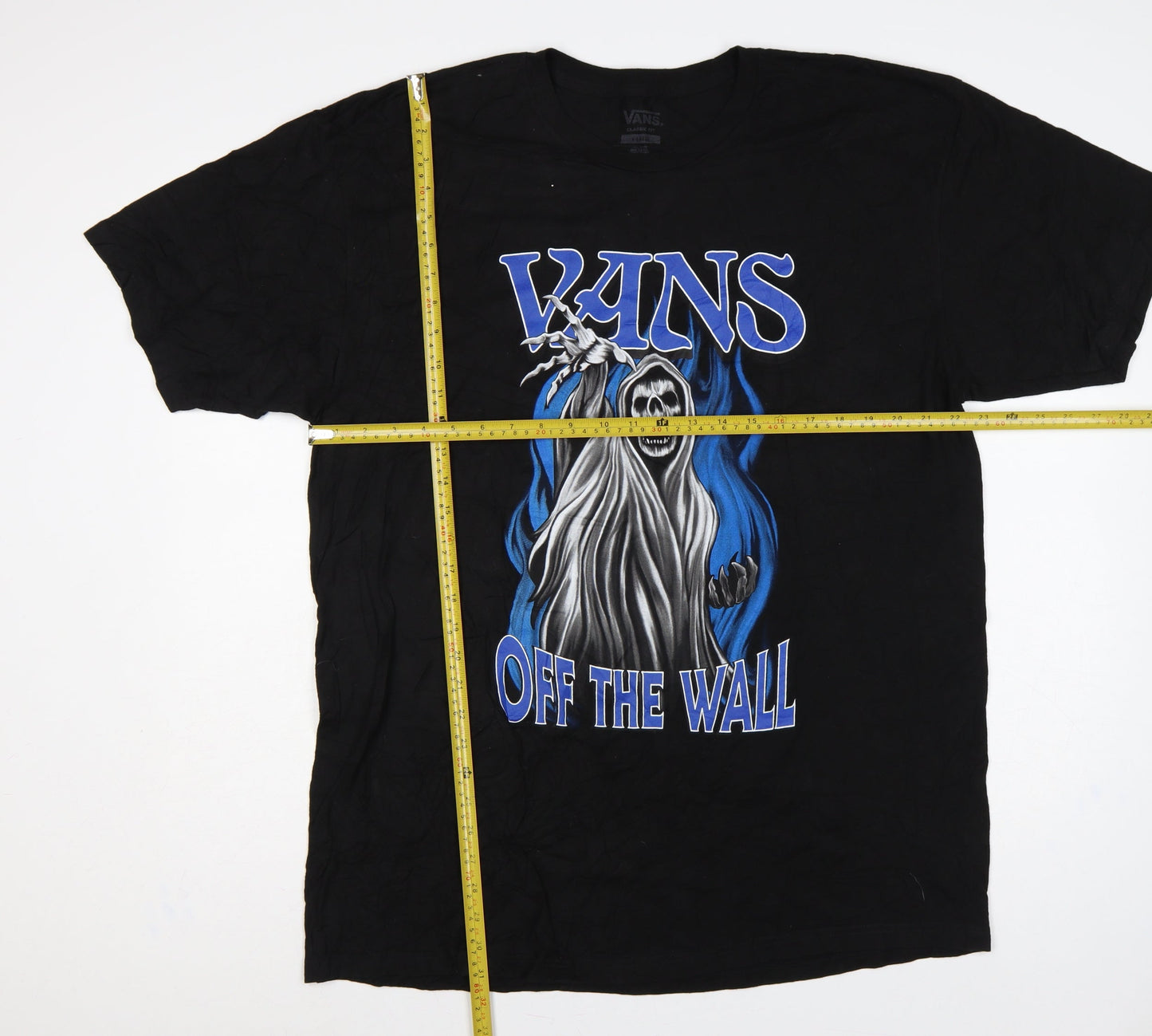Vans Men’s Black XL Classic Fit Skull Graphic Print T-Shirt