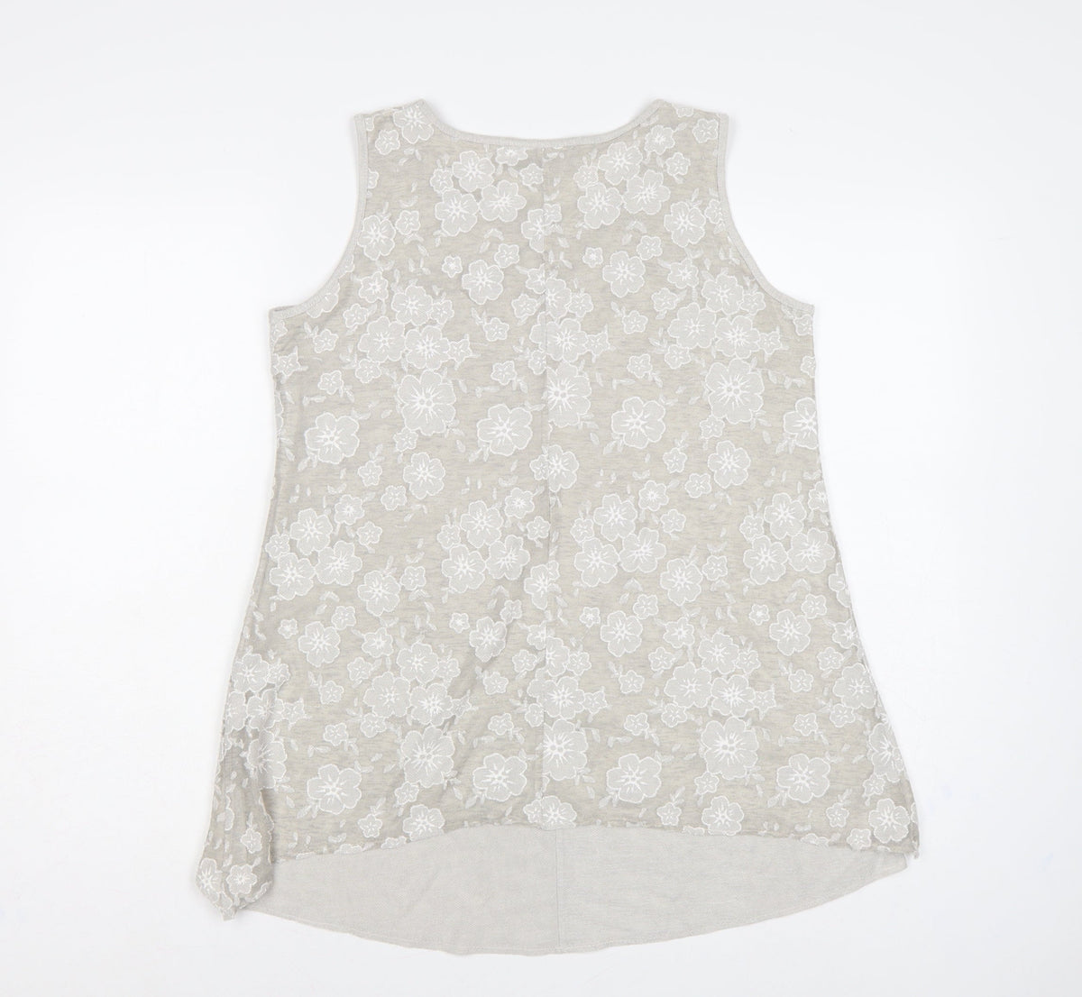 Saloos Women Ivory Floral Lace Sleeveless Tank Top UK 12