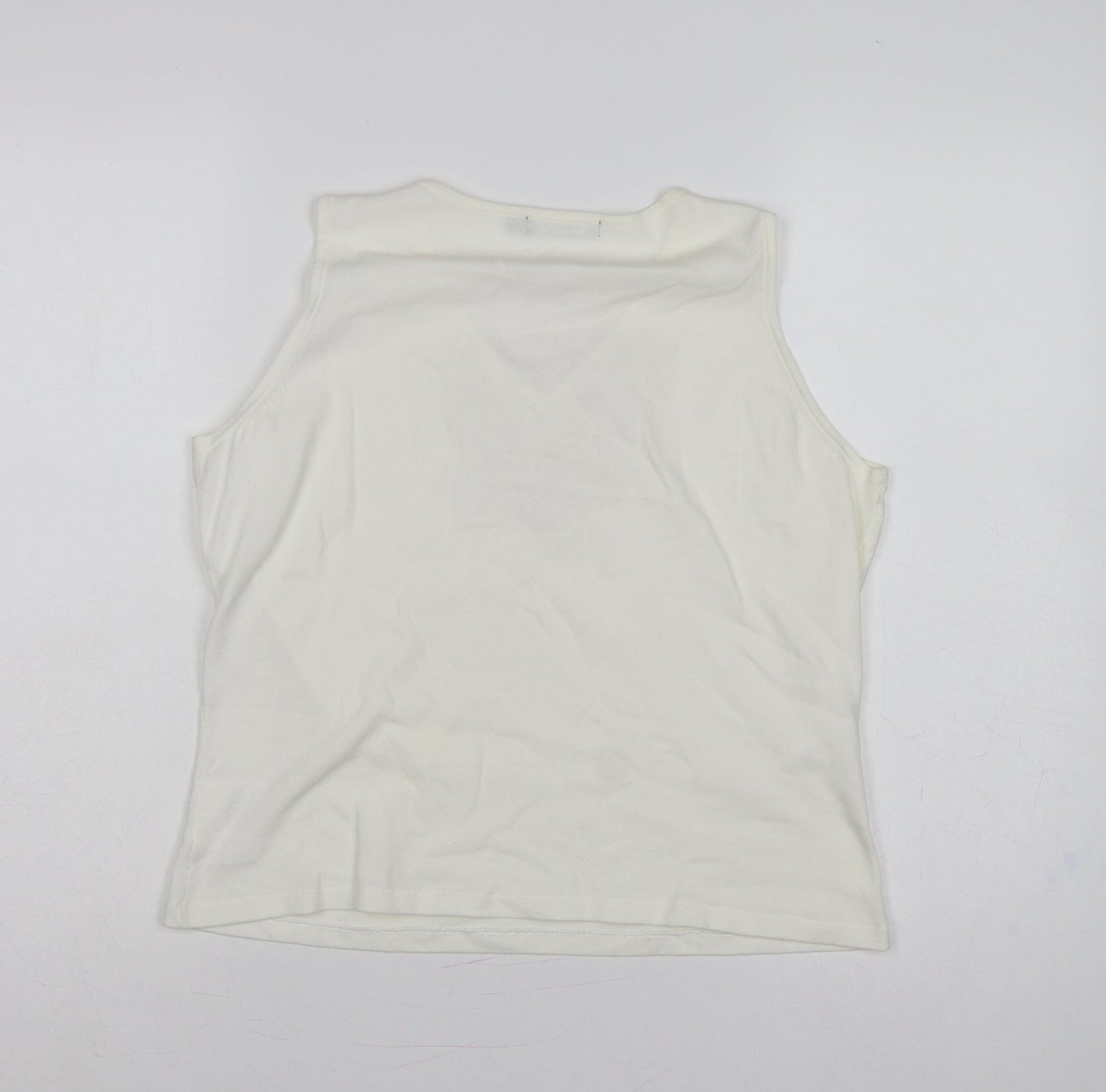 Verse Women’s Ivory UK 14 Beaded Sequin V-Neck Tank Top