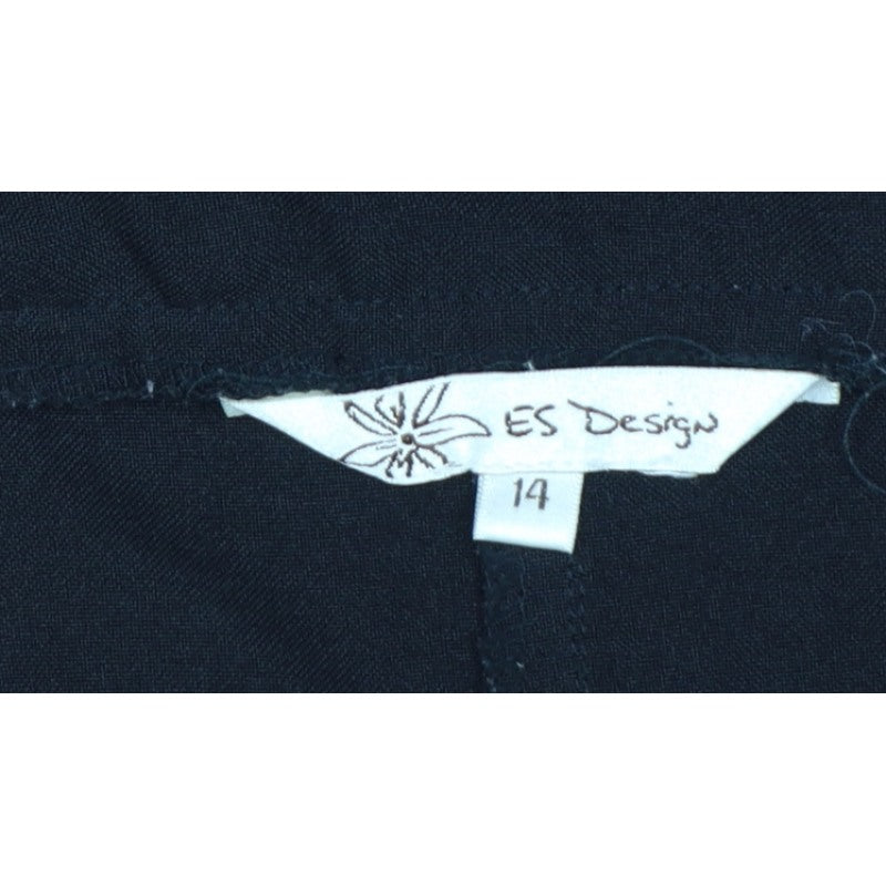 ES Design Women Black UK 14 Cargo Long Straight Pencil Skirt