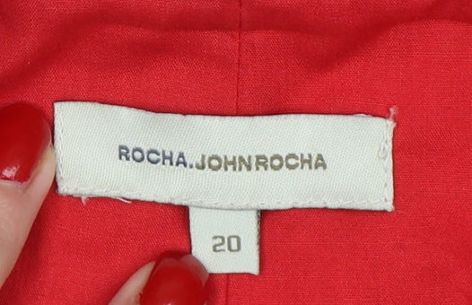 RJR.John Rocha Women’s Red Linen Floral Cuff Blazer UK 20