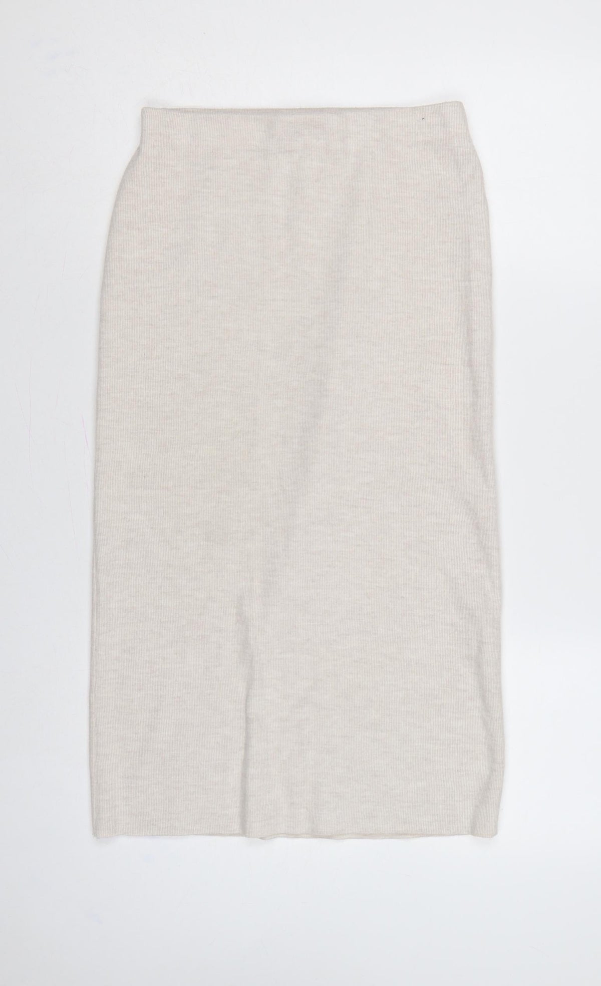 Zara Women Beige Size 8 Long Knit Straight Pencil Skirt