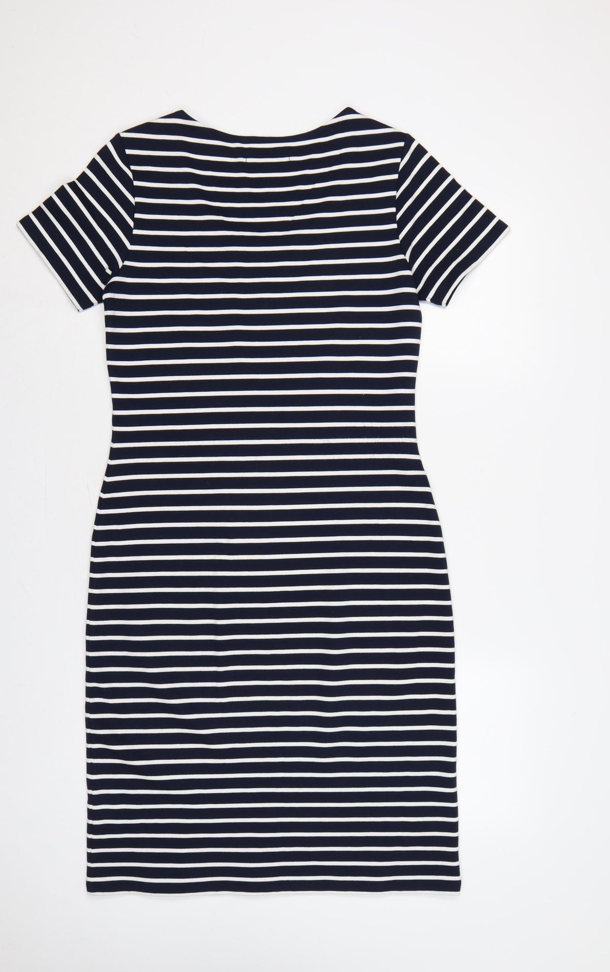 Close-up detail of Crew Clothing Women's Blue White Striped UK 12 Bodycon Midi Dress