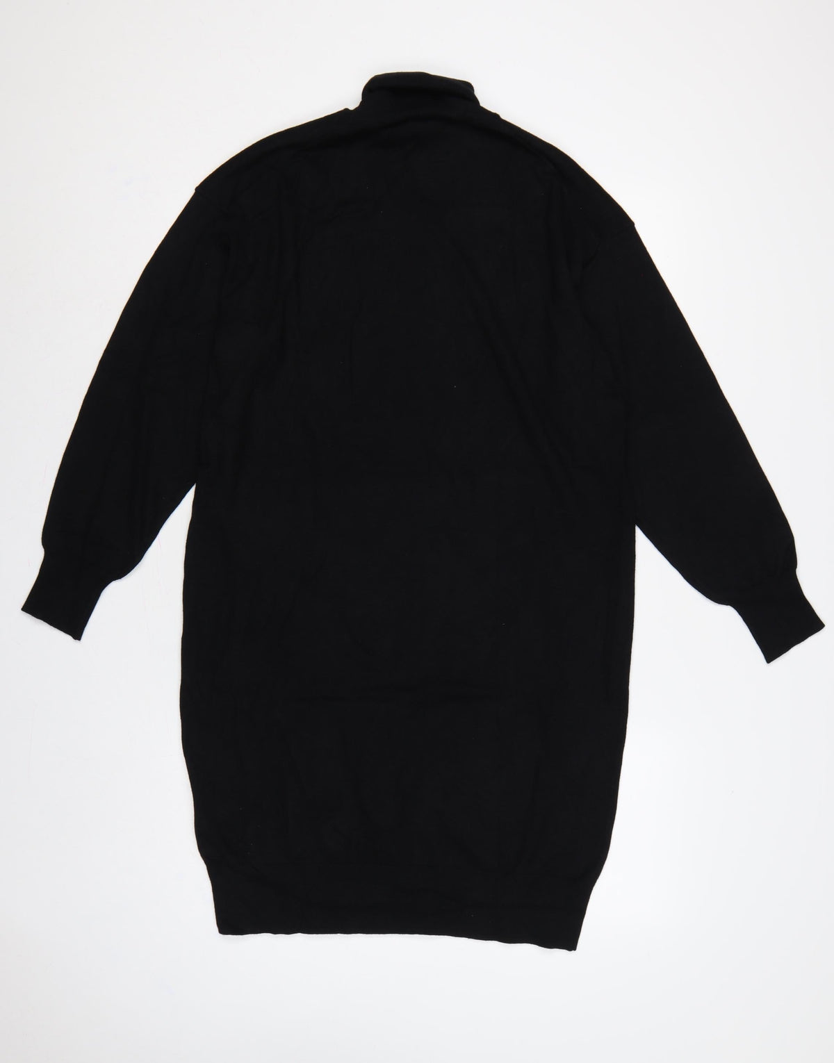 Badgley Mischka Women Black M Roll Neck Balloon Sleeve Jumper Dress