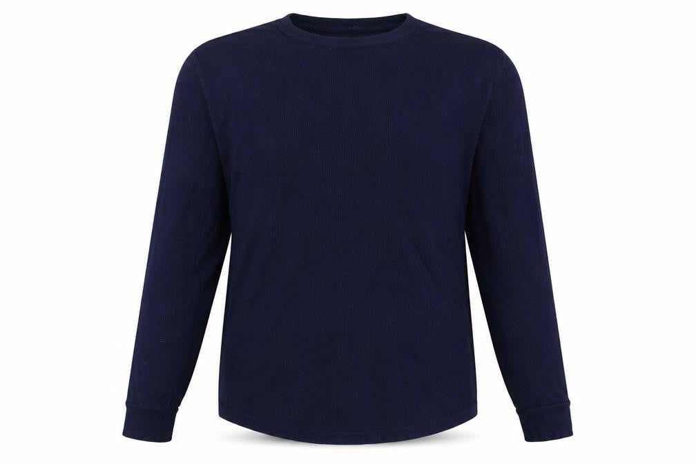 Gap Men’s Blue XL Thermal Waffle Knit Long Sleeve Crew Neck T-Shirt