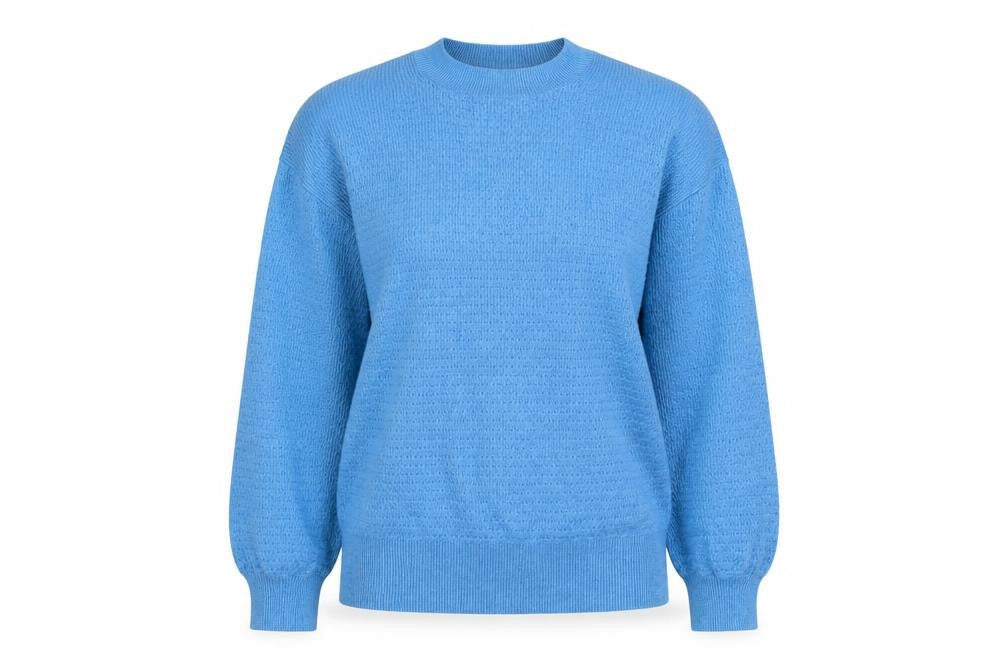Marks & Spencer Women Blue M Mock Neck Raglan Knit Pullover Jumper