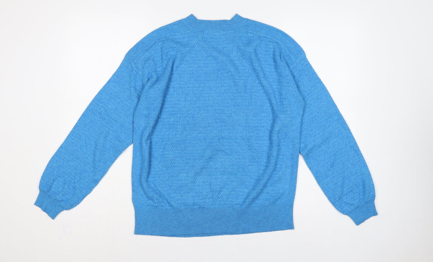 Marks and Spencer Women Blue M Mock Neck Raglan Knit Pullover Jumper