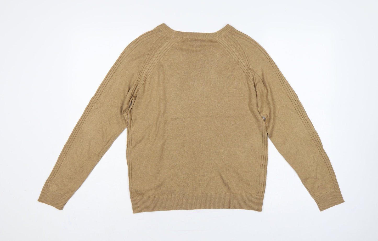 Next Women’s Beige S Crew Neck Raglan Knit Pullover Jumper