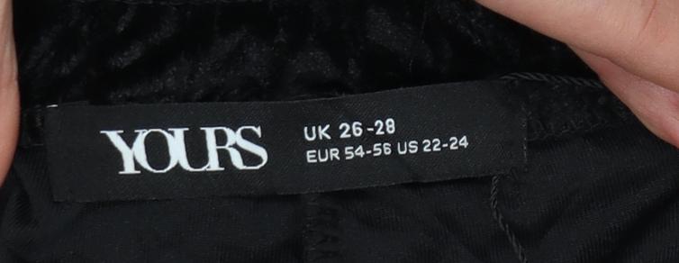 Yours Women’s Black Crushed Velvet Flared Trousers UK 26-28 Plus