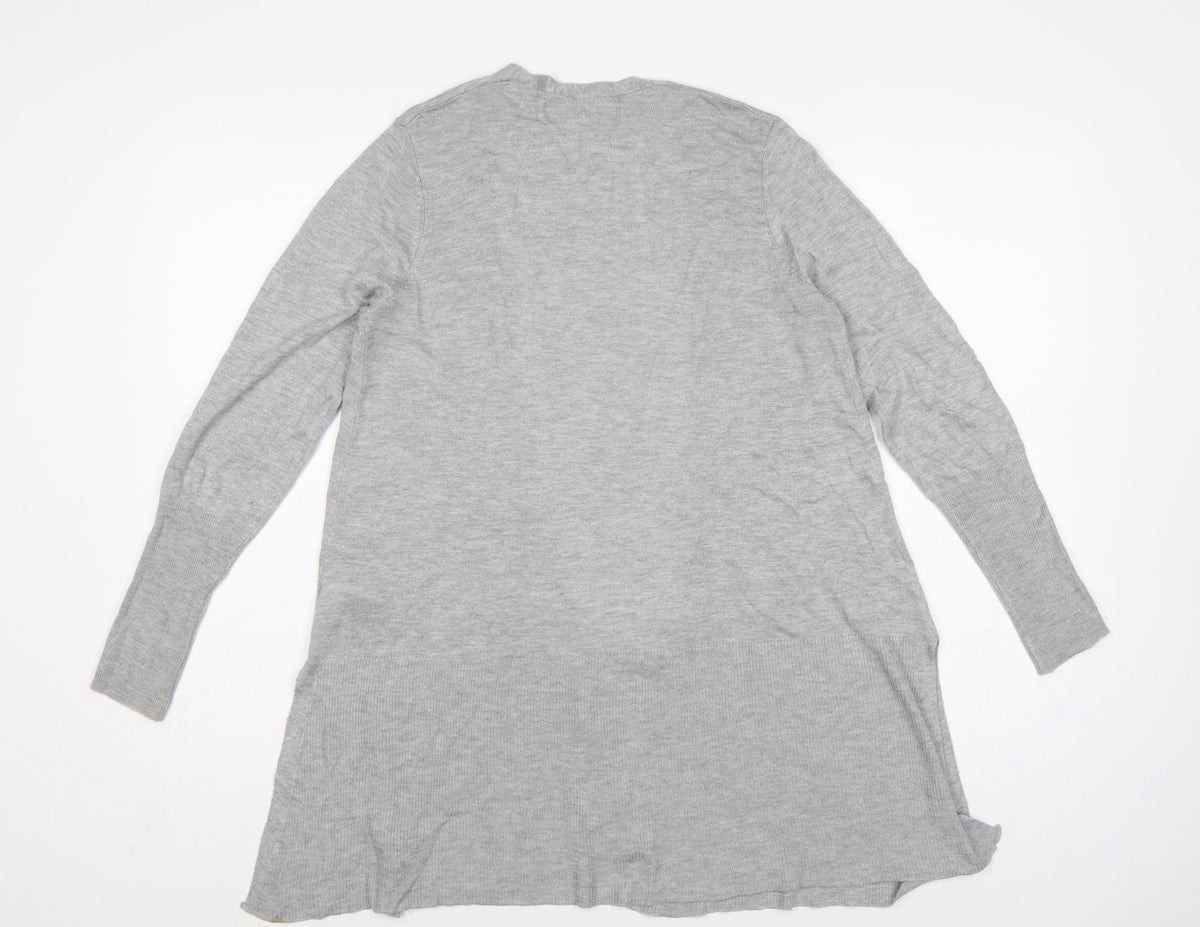 Marks & Spencer Women Grey S Open Knit Longline Cardigan