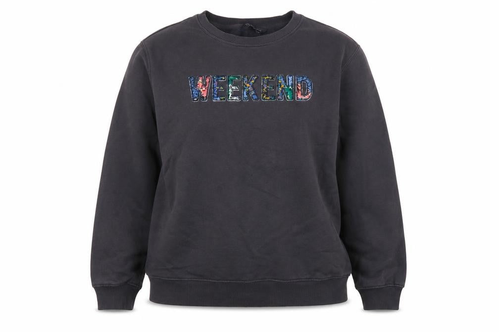 Marks and Spencer Women Grey UK 14 Weekend Embroidered Sweatshirt