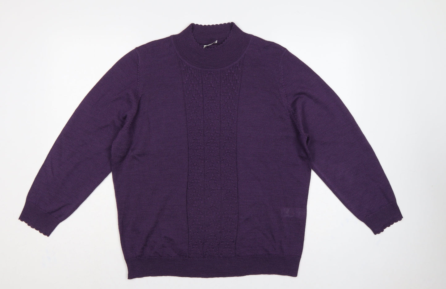 Eastex Women Purple UK 20 Cowl Neck Ramie Knit Jumper
