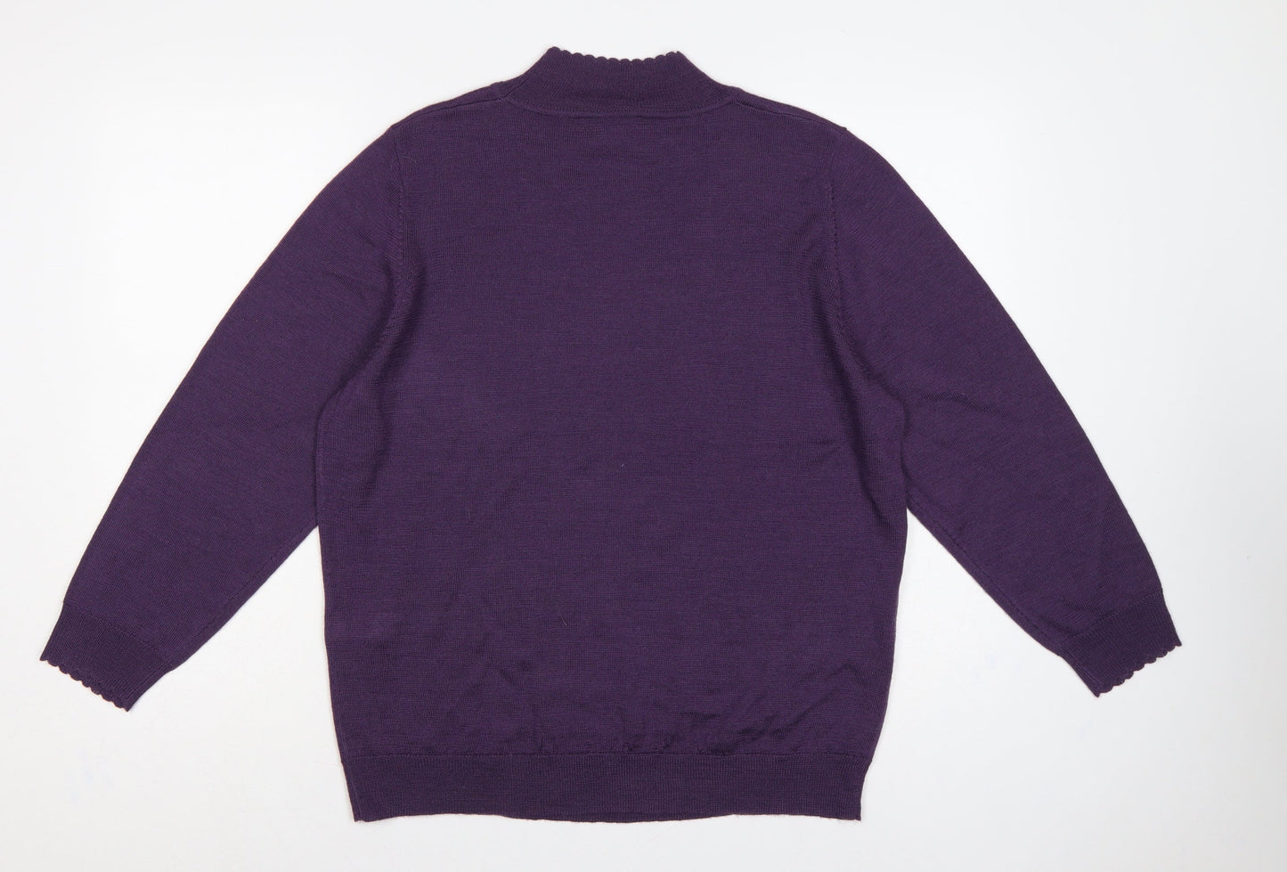 Eastex Women Purple UK 20 Cowl Neck Ramie Knit Jumper