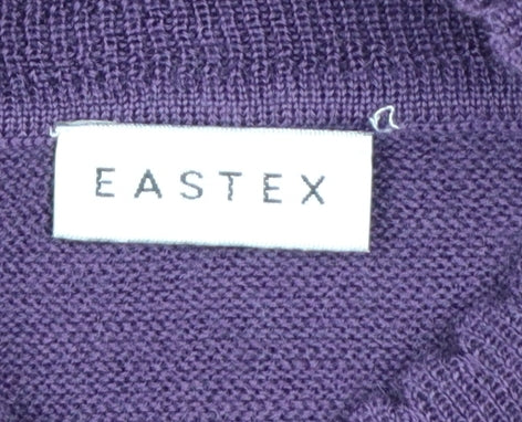 Eastex Women Purple UK 20 Cowl Neck Ramie Knit Jumper