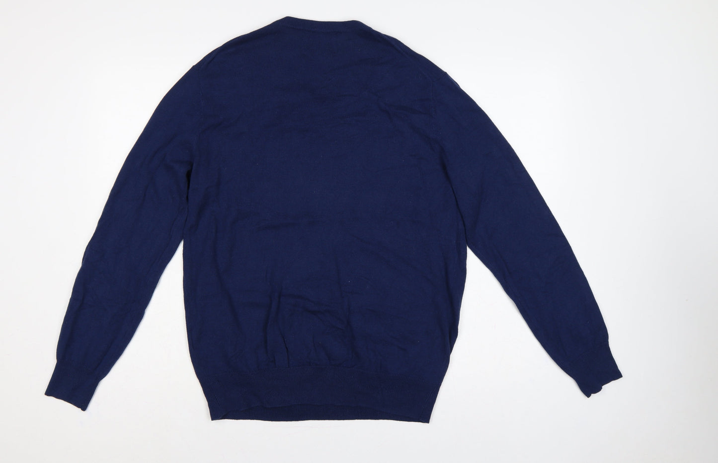 John Lewis Men’s Blue Cotton Rich V-Neck Pullover Jumper M