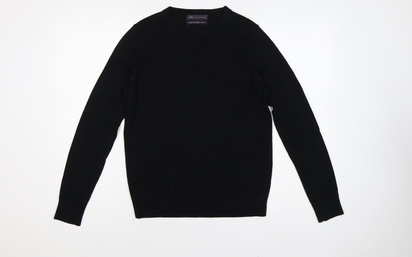 Marks and Spencer Women’s Black UK 6 Merino Wool Crew Neck Jumper