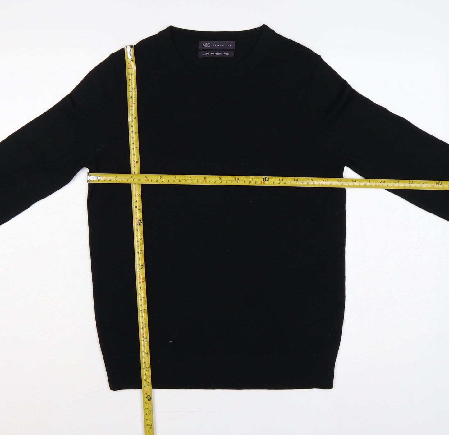 Marks and Spencer Women’s Black UK 6 Merino Wool Crew Neck Jumper