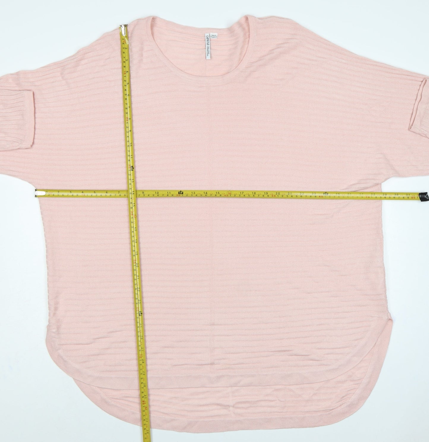 Capsule Women’s Pink Size 30 Round Neck Striped Knit Pullover Jumper