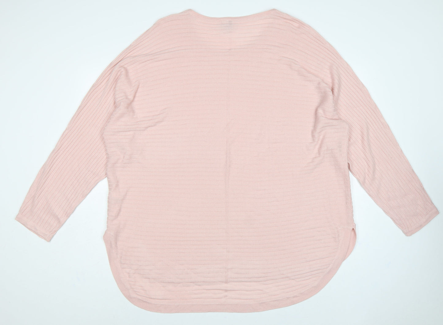 Capsule Women’s Pink Size 30 Round Neck Striped Knit Pullover Jumper