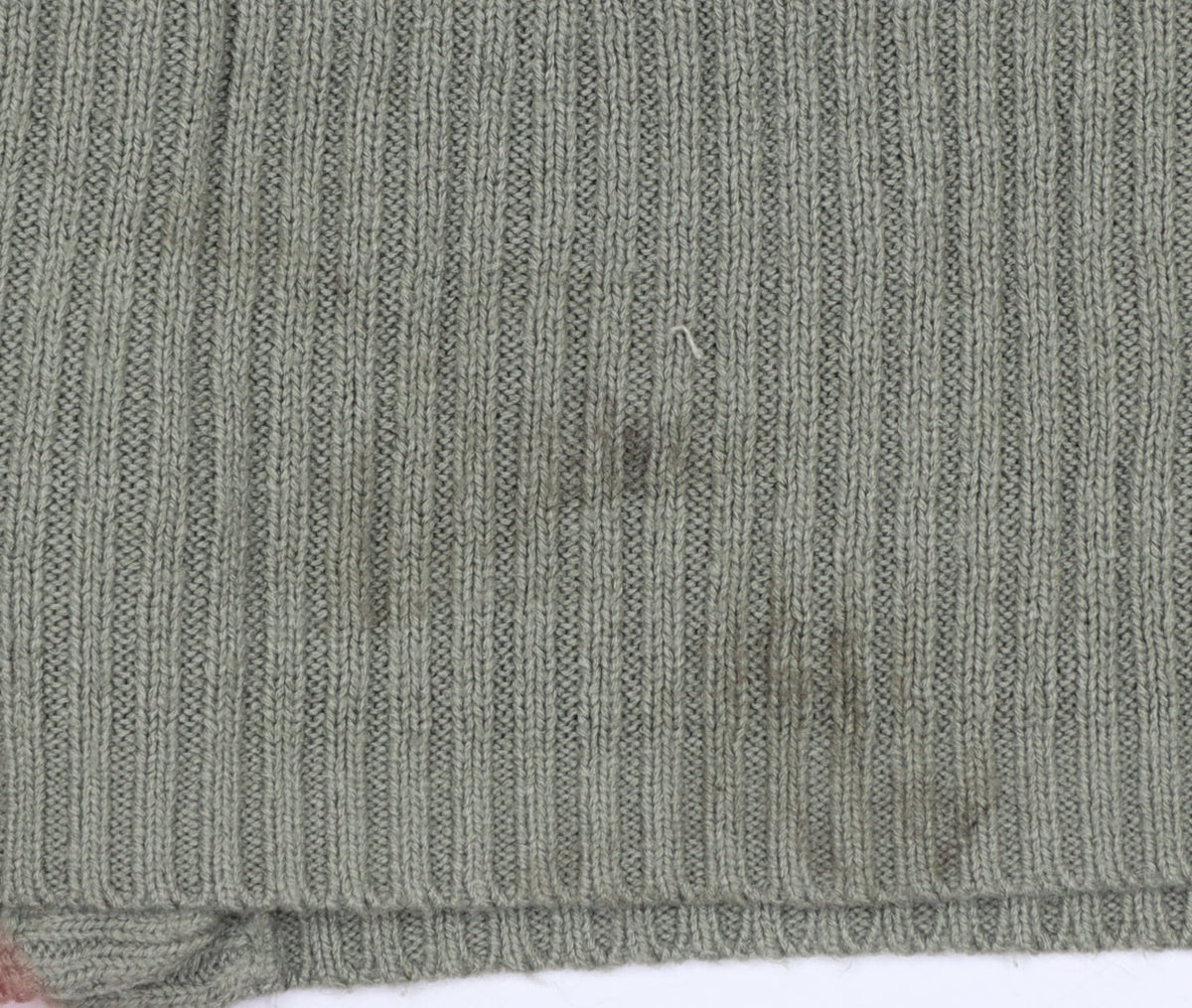 H&M Divided Women Green S Rib Knit Cropped V-Neck Cardigan