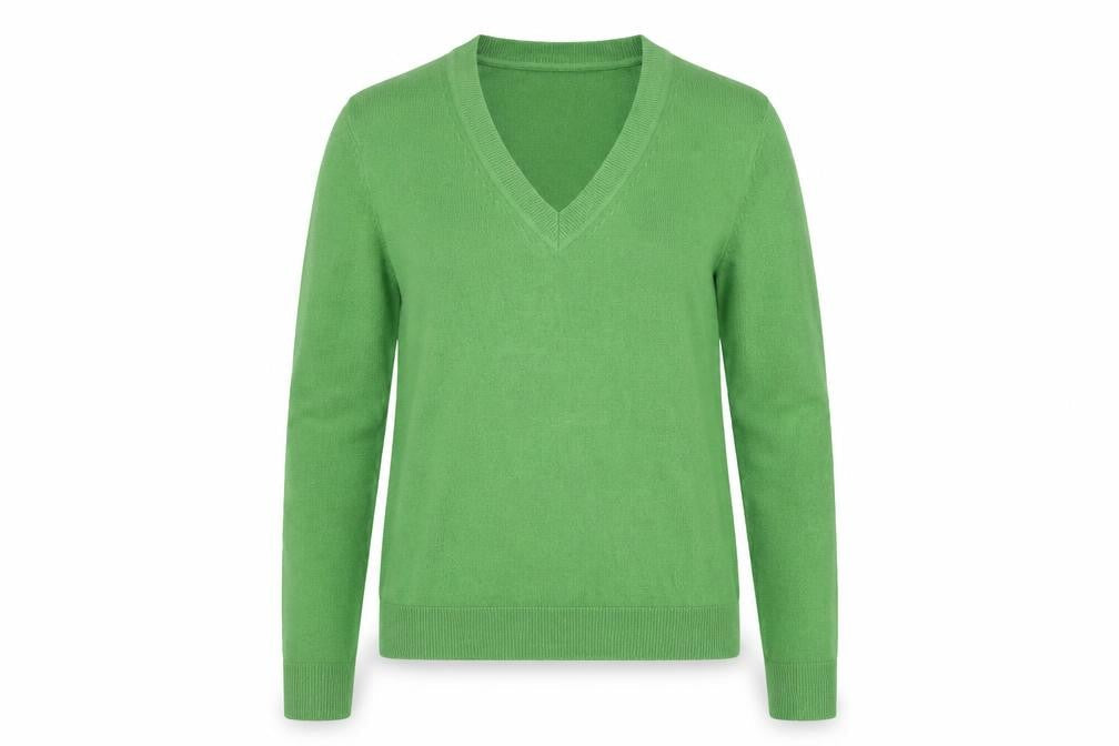 Marks & Spencer Women Green XS V-Neck Lightweight Knit Jumper