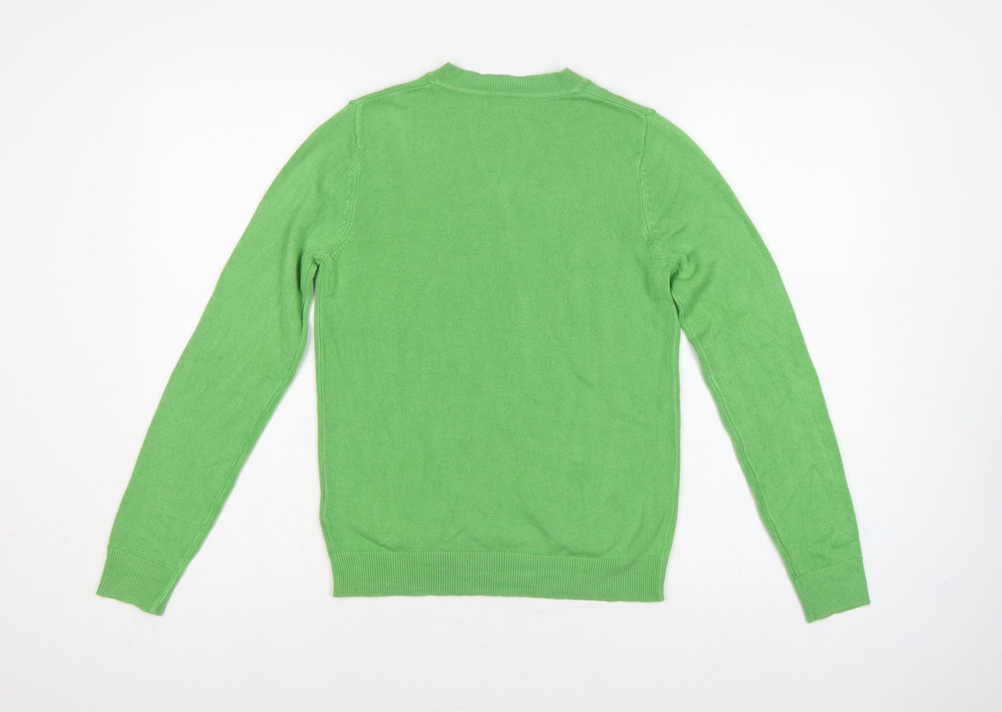 Marks & Spencer Women Green XS V-Neck Lightweight Knit Jumper