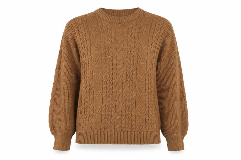 Next Women’s Brown Medium Cable-Knit Crew Neck Jumper