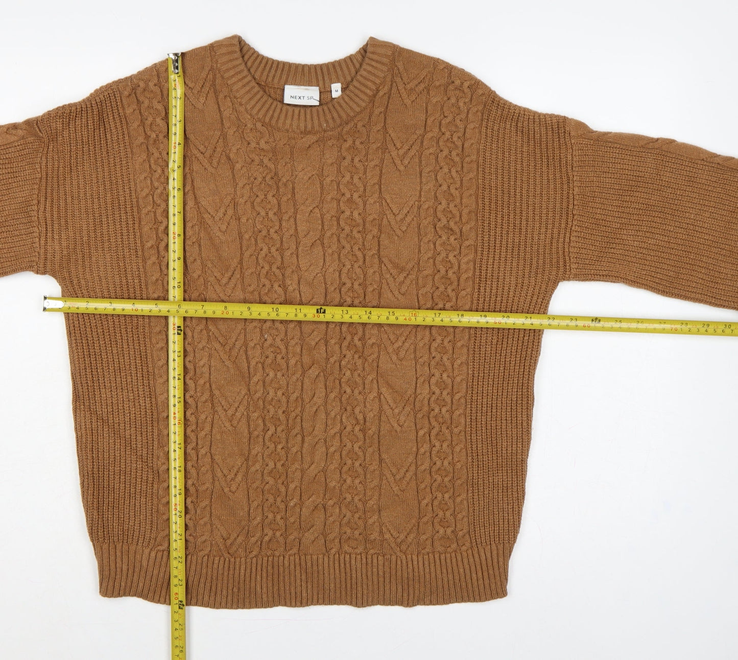 Next Women’s Brown Medium Cable-Knit Crew Neck Jumper