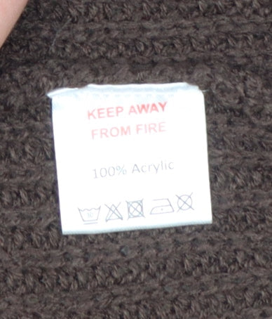 In The Style Women Brown Size 12 Chunky Knit Open Long Cardigan