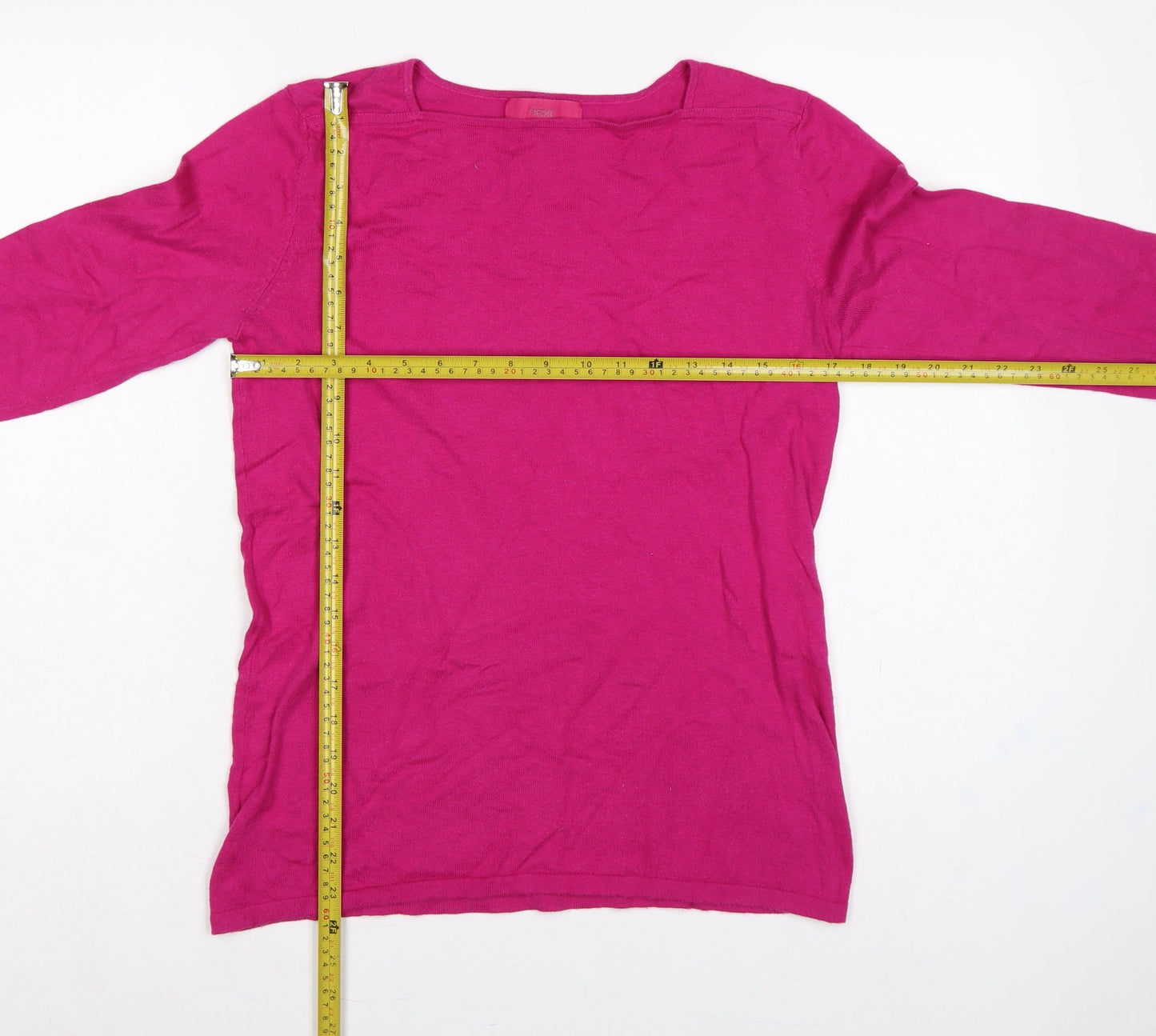 Next Women’s Pink Size 10 Cotton Boat Neck Long Sleeve Pullover Jumper