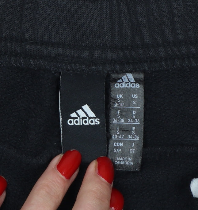 adidas Women’s Black UK 8 Jogger Sweatpants Logo Elastic Waist