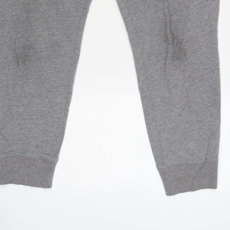 Hollister Women Grey L Jogger Sweatpants Elastic Waist Pockets Logo