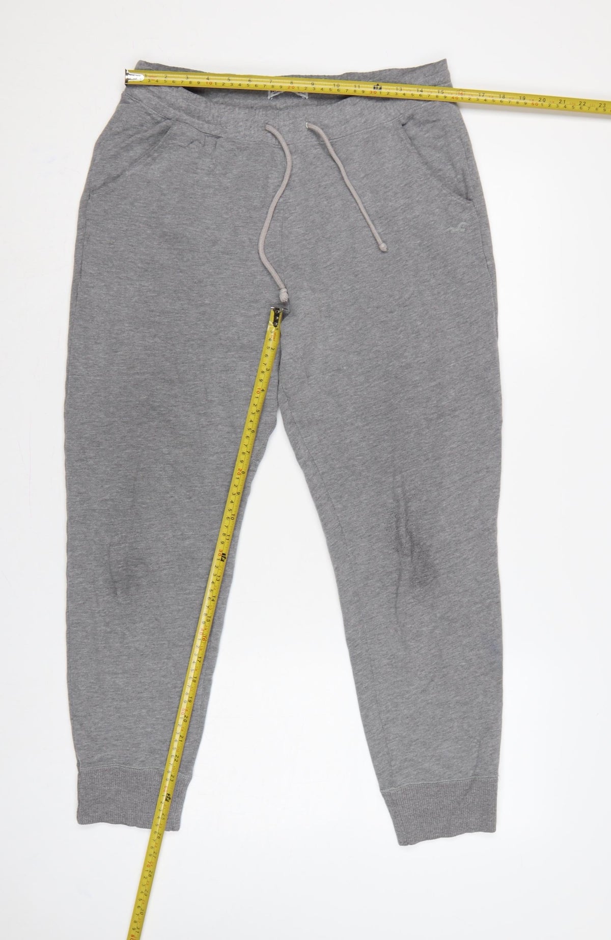 Hollister Women Grey L Jogger Sweatpants Elastic Waist Pockets Logo