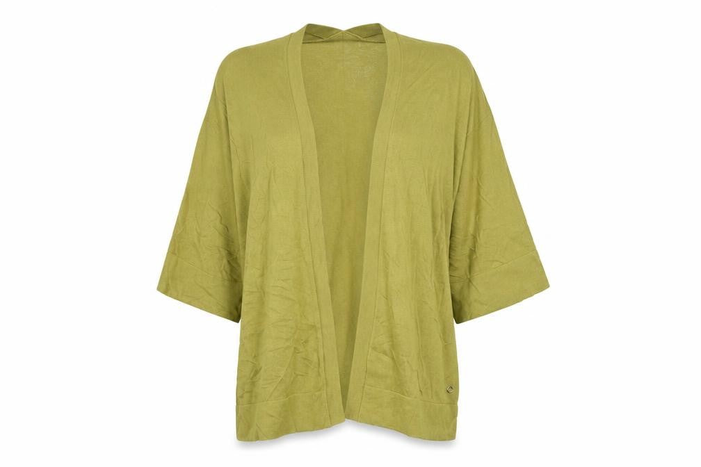 VIZ-A-VIZ Women’s Green M Open Knit Kimono Sleeve Cardigan