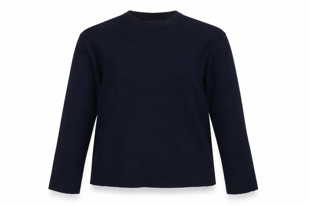 Marks & Spencer Women Blue M Crew Neck Cotton Knit Jumper