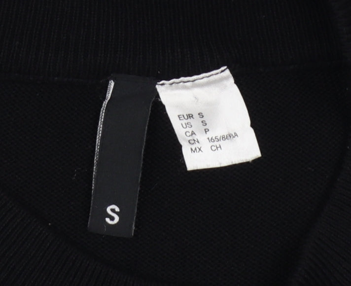 H&M Divided Women’s Black S Cropped Balloon Sleeve Knit Pullover Jumper