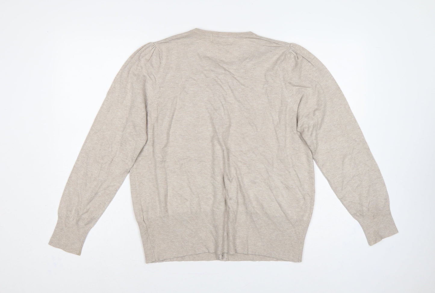Marks and Spencer Women Beige Size 20 Button Knit Cardigan