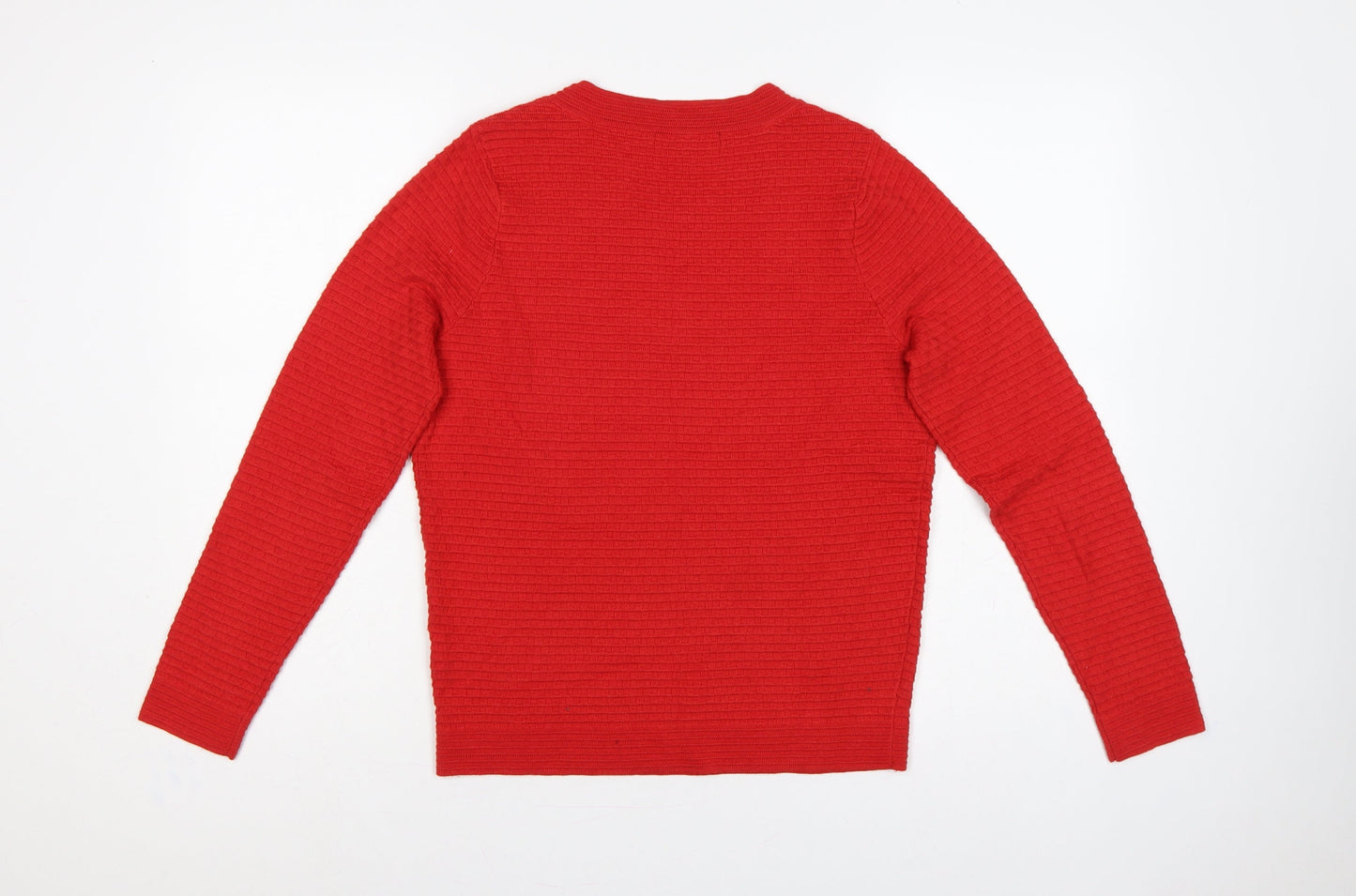 Marks and Spencer Women Red Size 10 Round Neck Zip Shoulder Jumper